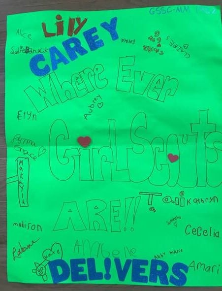 Thank you poster from Girl Scouts